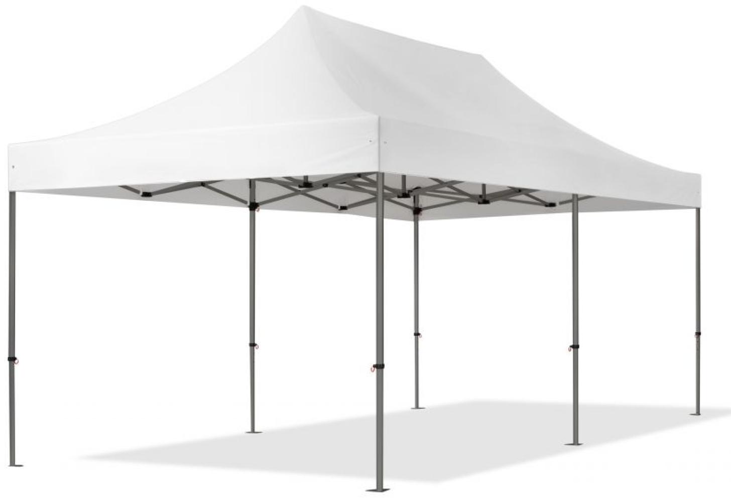 3x6 m Faltpavillon, PREMIUM Stahl 40mm, feuersicher, weiß Bild 1