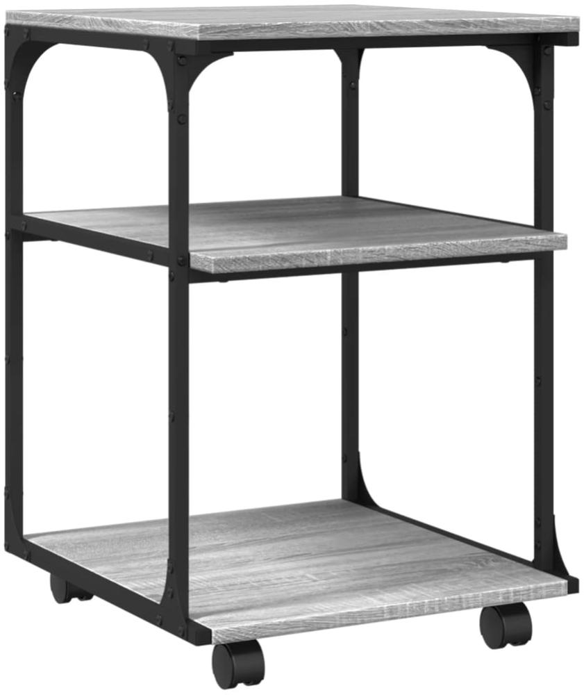 vidaXL Druckerständer 3 Ablagen Grau Sonoma 43x48x64 cm Holzwerkstoff 842279 Bild 1