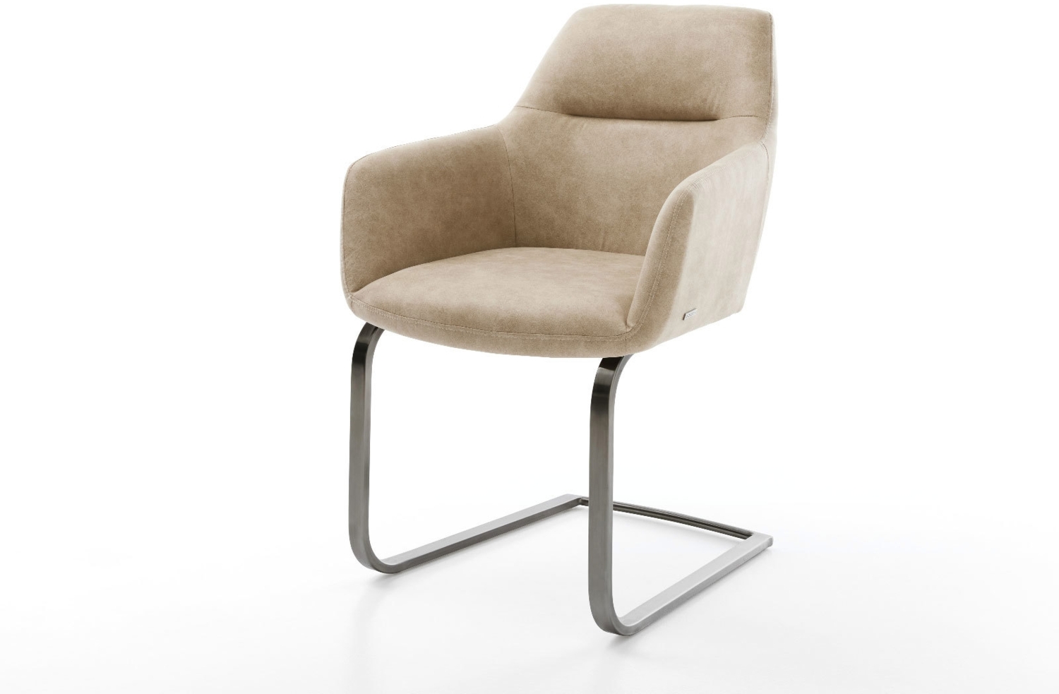 Freischwinger Pejo-Flex Mikrofaser Beige Vintage Freischwinger flach Graphit Taschenfederkern Bild 1