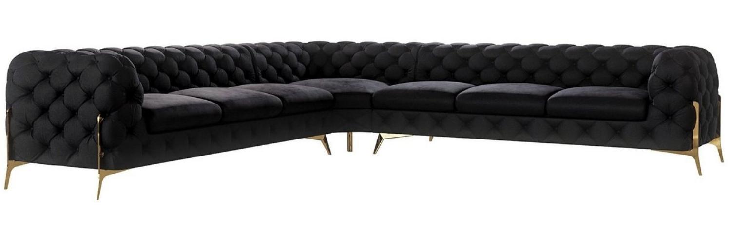 S-Style Möbel Ecksofa Chesterfield Ashley mit Goldene Metall Füßen, mit Wellenfederung Bild 1