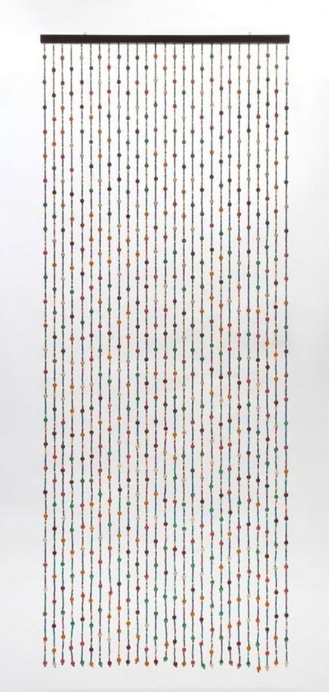 CONACORD Türvorhang Decona Colorful XL Dekovorhang bunt, Ösen, halbtransparent, 90 x 230 cm, Holz - hohe Strangdichte Bild 1