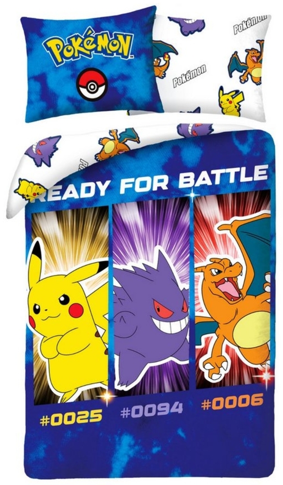 Halantex Kinderbettwäsche Pokemon Bettwäsche Set "Ready for Battle" - 135x200 cm, 1 teilig, Langlebig Bild 1