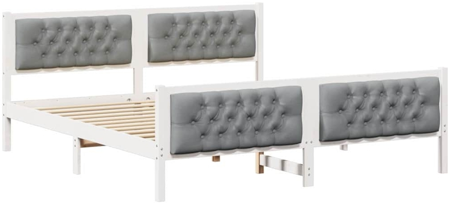 vidaXL Bettrahmen Hellgrau 180 x 200 cm Massives Kiefernholz 3394277 Bild 1