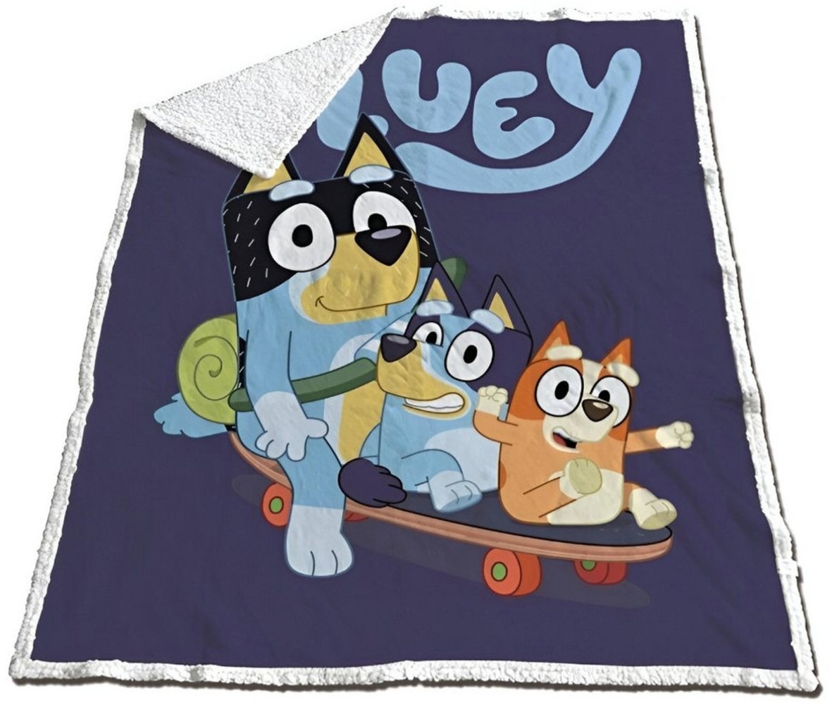 Kinderdecke Bluey Bingo Heeler Kinder Coral Decke warme Kuscheldecke 120x150 cm, Bluey Bild 1