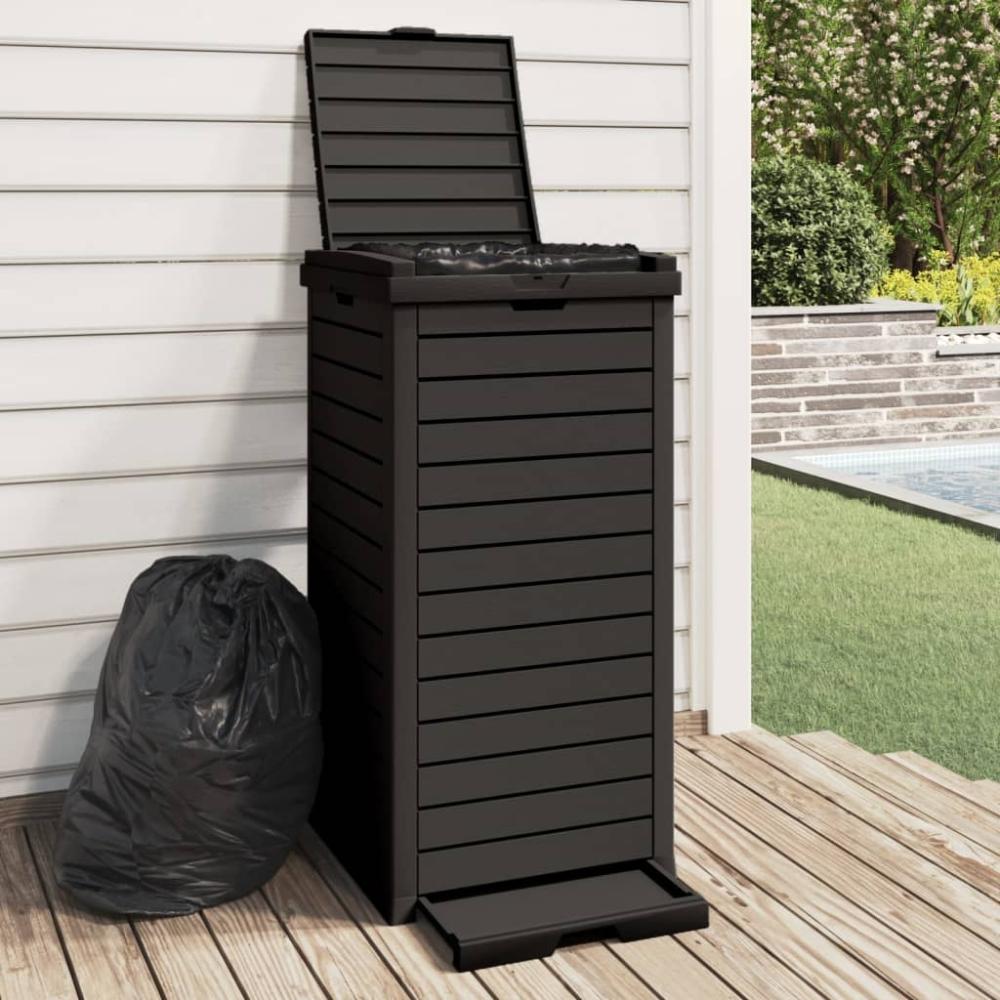 vidaXL Outdoor-Mülltonne Schwarz 41x41x86 cm Polypropylen 364171 Bild 1