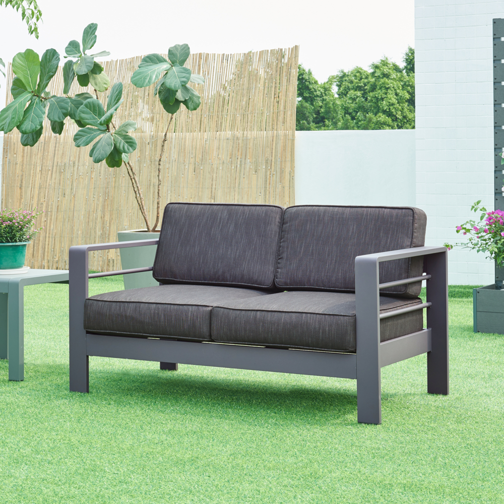 2-Sitzer Outdoor-Sofa Avise Aluminium Dunkelgrau [casa. pro] Bild 1