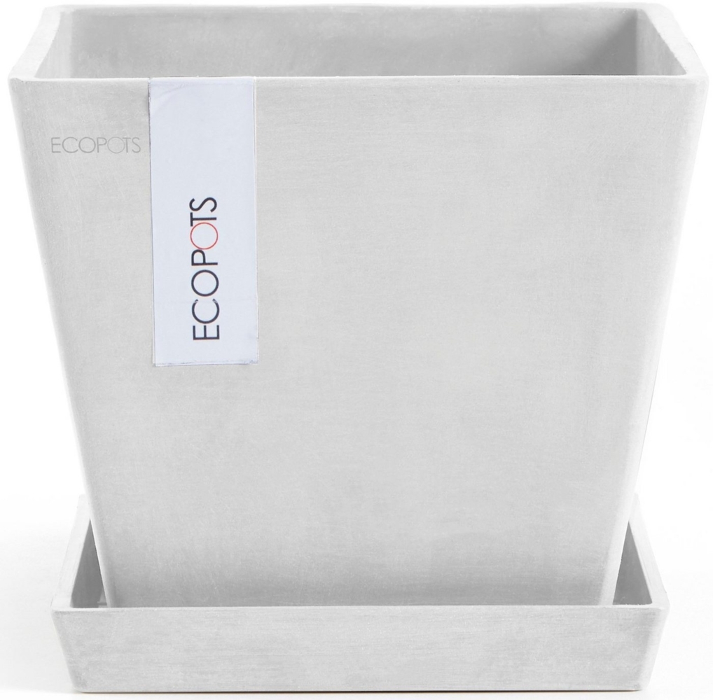 ECOPOTS Blumentopf Rotterdam 20 Weiß, für innen und außen: frostsicher, bruchsicher und lichtbeständig Bild 1