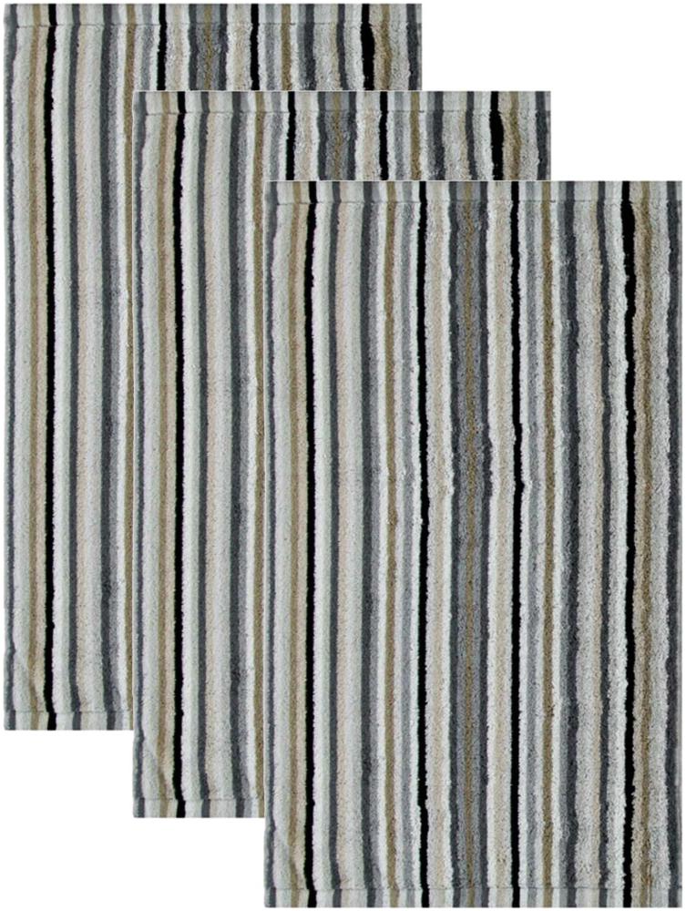 CAWÖ Gästetuch, 3er Pack - C Life Style Stripes, Walkfrottier Beige 30x50cm Bild 1