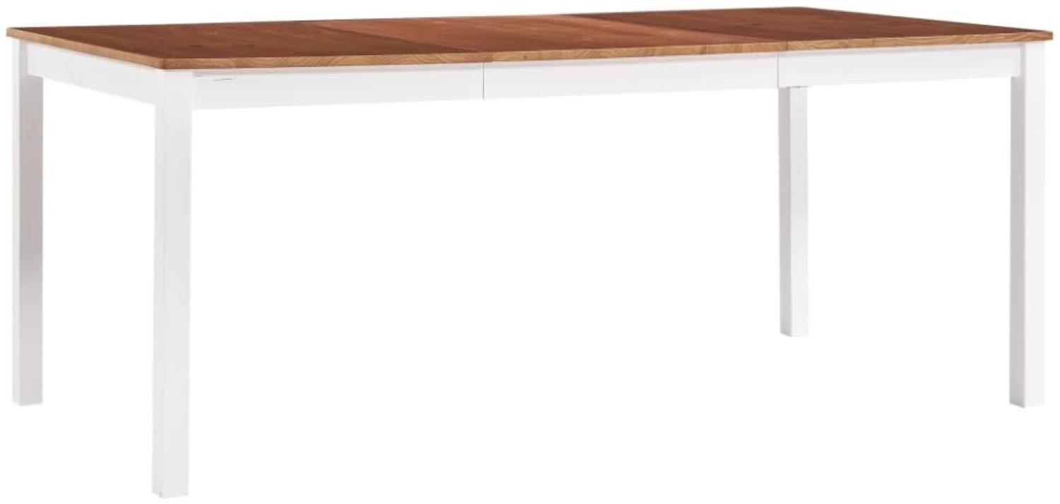 vidaXL Esstisch Weiß und Braun 180 x 90 x 73 cm Kiefernholz 283408 Bild 1