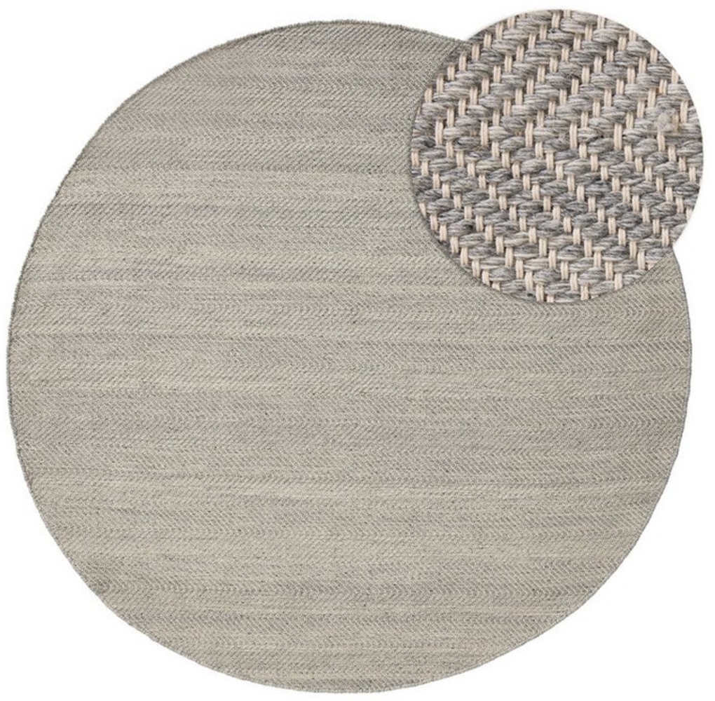 benuta Wollteppich Lars, rund, Höhe: 5 mm, Kunstfaser, Berber, Ethno-Style, Wohnzimmer Bild 1