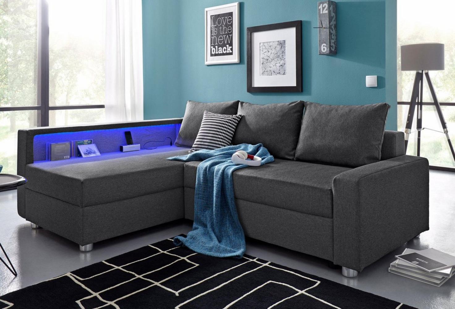 COLLECTION AB Ecksofa Relax L-Form, inklusive Bettfunktion, Federkern, wahlweise mit RGB-LED-Beleuchtung Bild 1