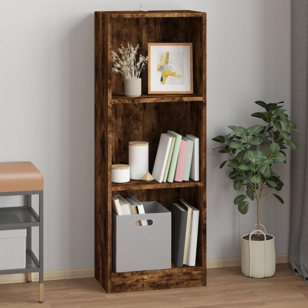 vidaXL Bücherregal 3 Fächer Räuchereiche 40x24x109 cm Holzwerkstoff 819254 Bild 1