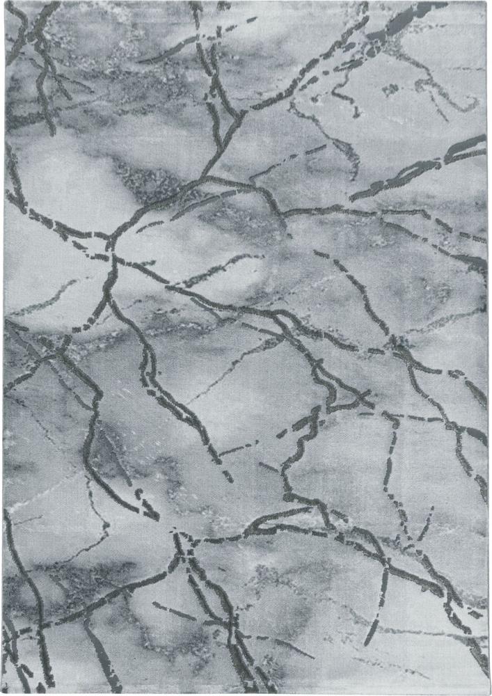 Kurzflor Teppich Nauro rechteckig - 120x170 cm - Silberfarbe Bild 1