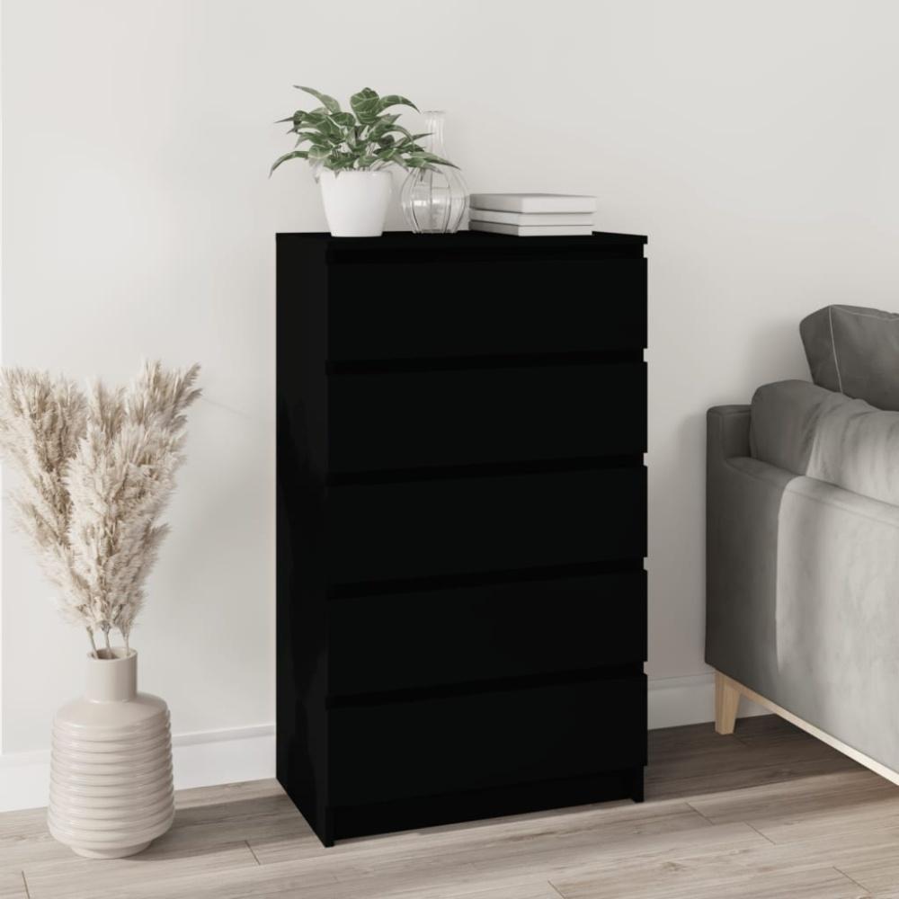 vidaXL Schubladenschrank, Holzwerkstoff schwarz, 60 x 36 x 103 cm Bild 1