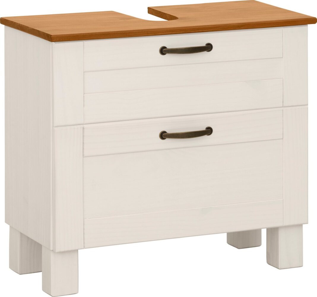 Home affaire Waschbeckenunterschrank Rodby FSC®-zertifiziertes Massivholz, Griffe Metall, Breite 60cm, Höhe 55cm Bild 1