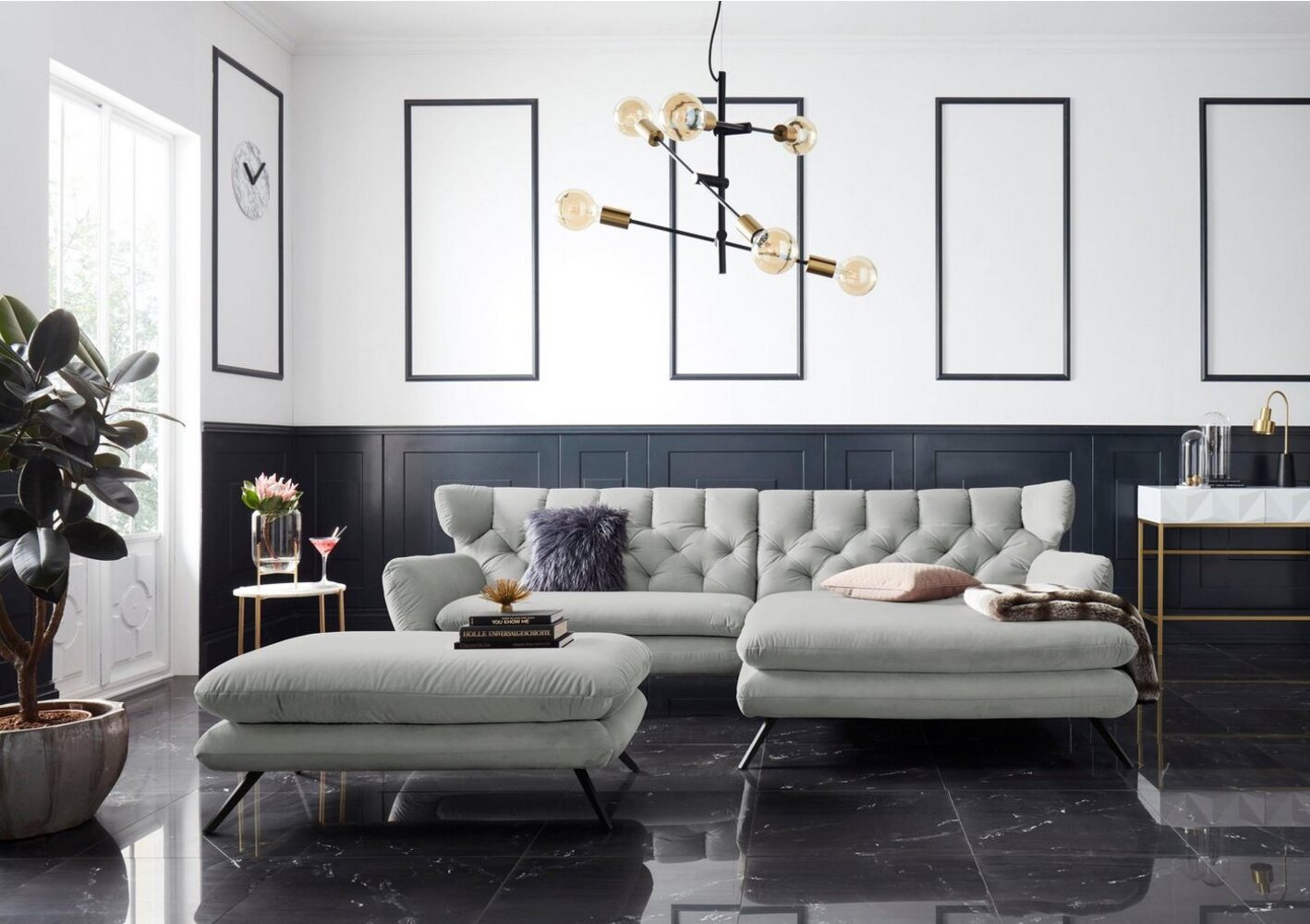 3C Candy Hockerbank Beatrice, mit modernem Polsteraufbau, auch in Breitcord, passend zur Serie Bild 1