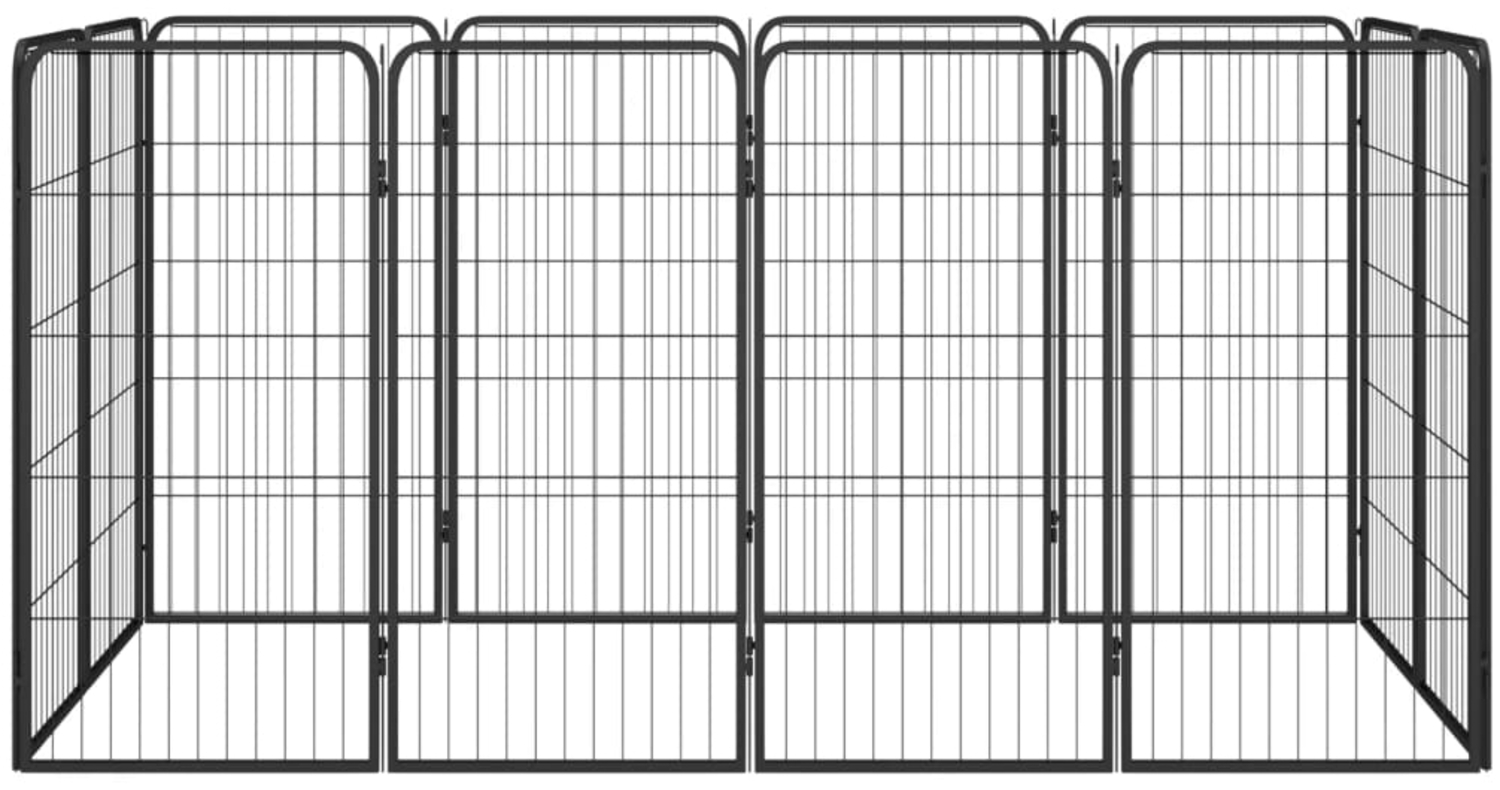vidaXL 12-tlg. Hundelaufstall Schwarz 50x100cm Stahl Pulverbeschichtet 3115959 Bild 1