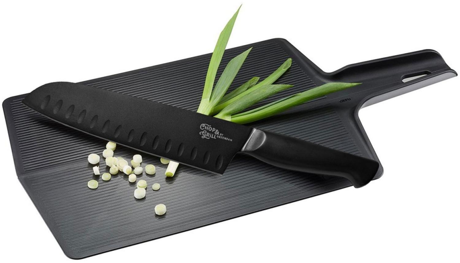 GEFU Set Falt-Schneidebrett LAVOS mit Santoku Messer by Greenpan Bild 1