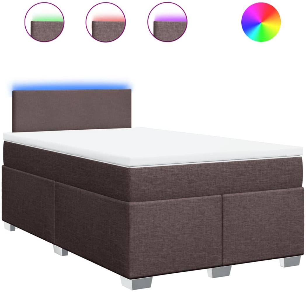 vidaXL Boxspringbett mit Matratze Dunkelbraun 120x200 cm Stoff 3288151 Bild 1