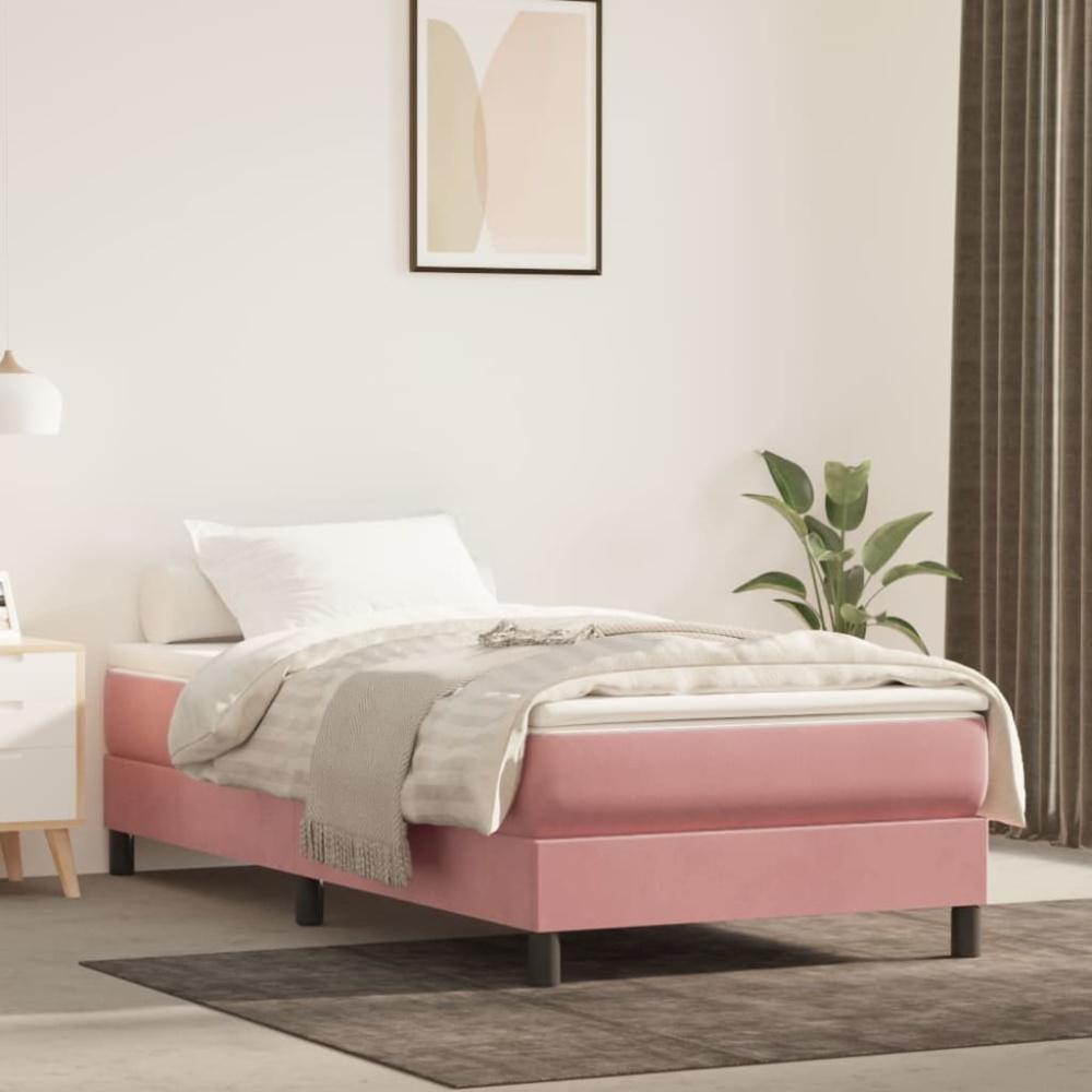 Boxspringbett Rosa 90x200 cm Samt [3120753] Bild 1