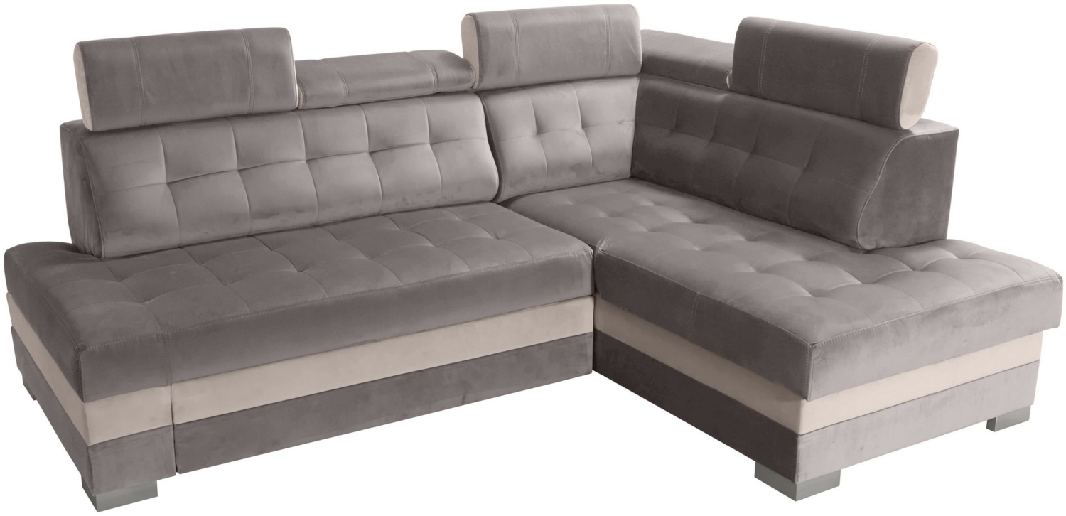 robin Ecksofa Paris Schlafsofa L-Form sofa mit bettfunktion funktionsecksofa azur/silber (H 90 x T 165 x B 240 cm) Bild 1