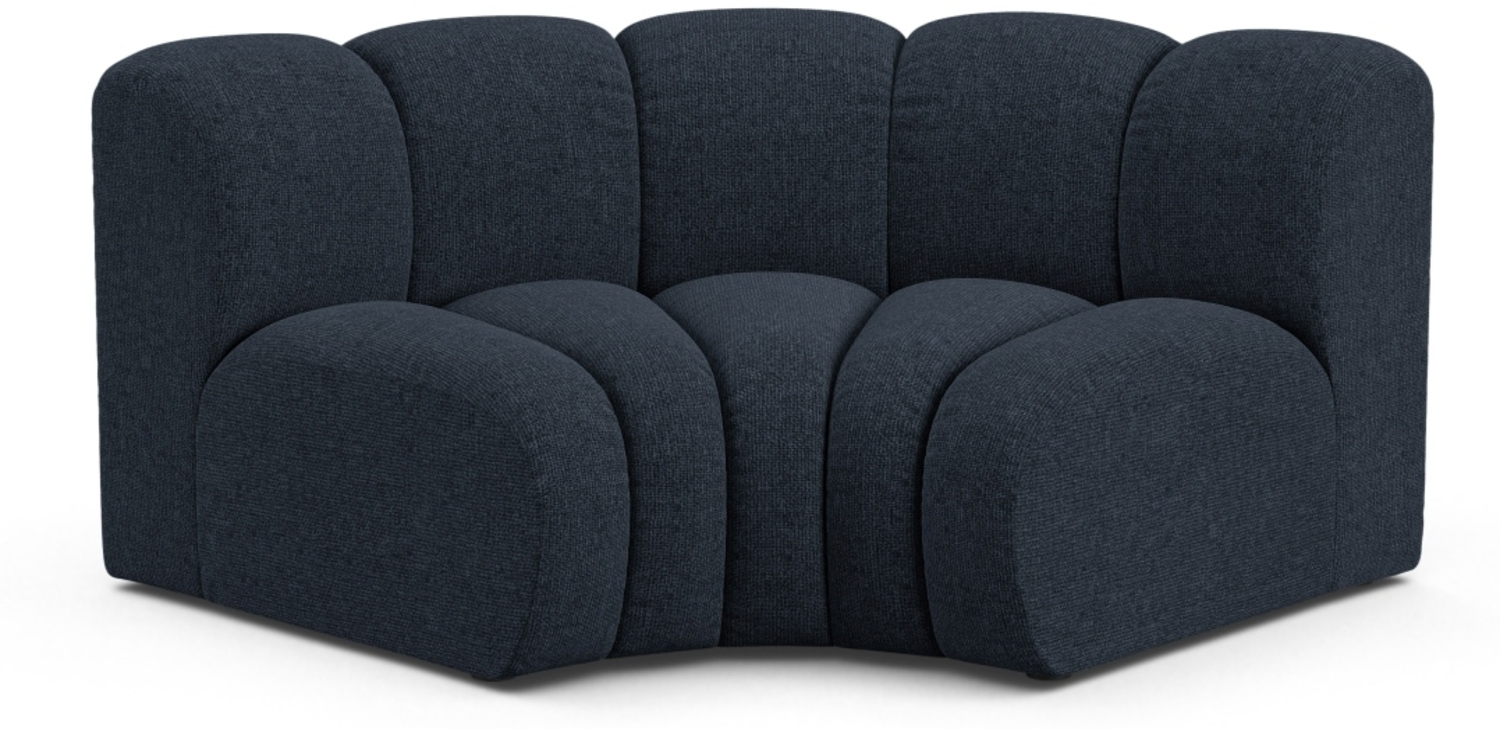 Micadoni rundes Eckmodul Lupine Chenille Eden Marineblau Bild 1