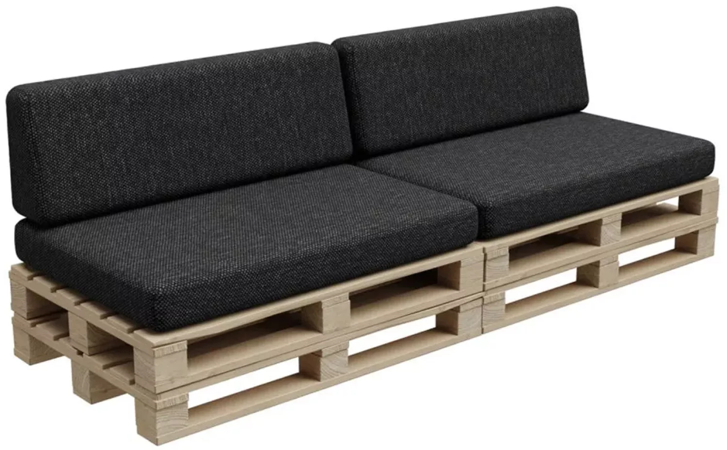 Gutekissen®, Palettenkissen, Palletenpolster, Gartenkissen, Palettenauflagen, Sofa, Kissen, Polster, Auflagen Indoor Outdoor PFBG (2X Set (120x80 + 120x35), Graphit) Bild 1