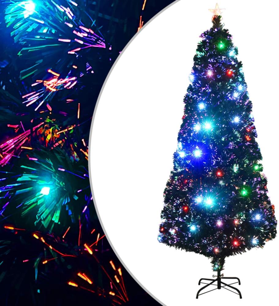 vidaXL Künstlicher Weihnachtsbaum mit Ständer/LED 210 cm Fiberoptik, Mit Beleuchtung [284303] Bild 1