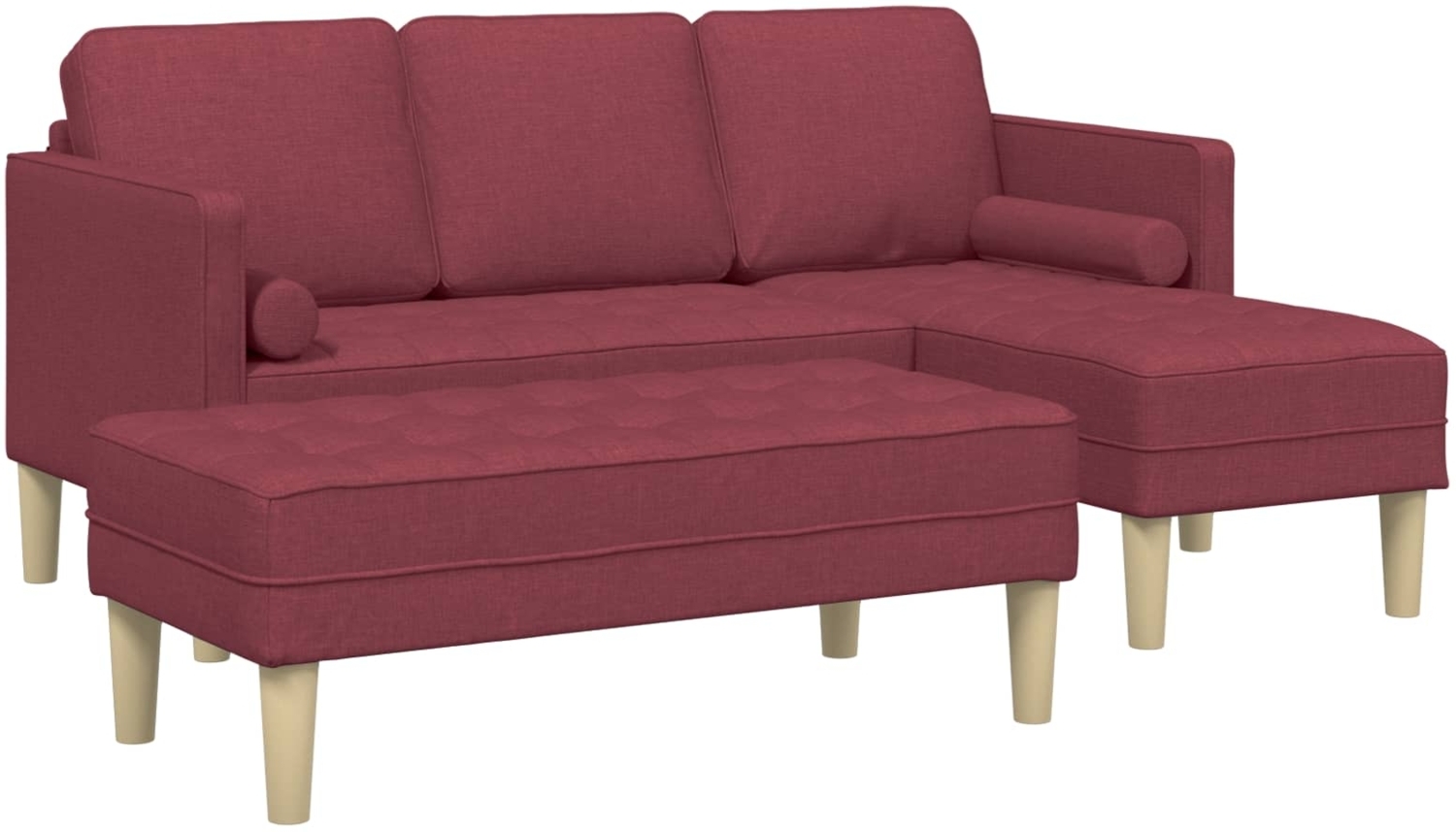 vidaXL Sofa Set 2 pcs Weinrot 173 x 131 x 67 cm Stoff 3329255 Bild 1