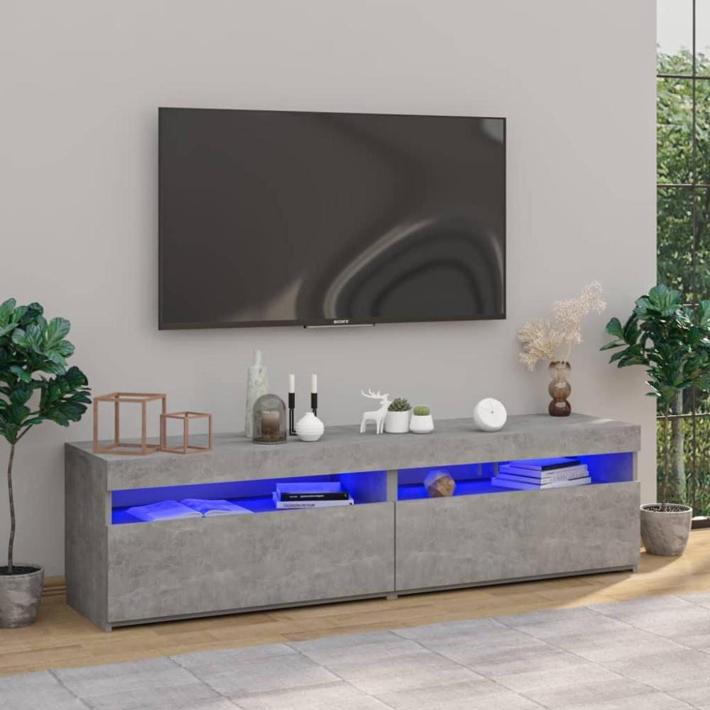 vidaXL TV-Schränke 2 Stk. mit LED-Leuchten Betongrau 75x35x40 cm 804400 Bild 1