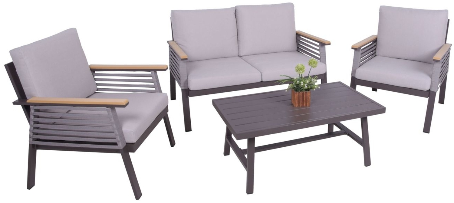 DENIA Lounge-Gruppe: Elegantes Outdoor-Set mit beigen Kissen und Tisch Bild 1