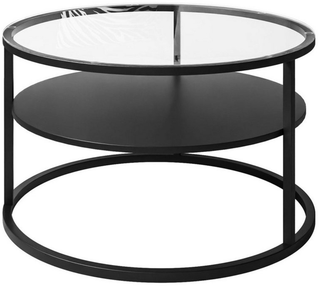 Lookway Couchtisch CIRI GLASS mit Ablage (1 Tisch), Durchmesser: ⌀70 cm Bild 1