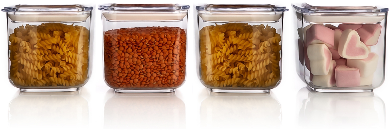 BigDean 4 Stück Vorratsdosen mit Deckel 750ml transparent - perfekte Kühlschrank Organzier - luftdichte Vorratsbehälter - BPA frei lebensmittelecht & spülmaschinengeeignet Bild 1