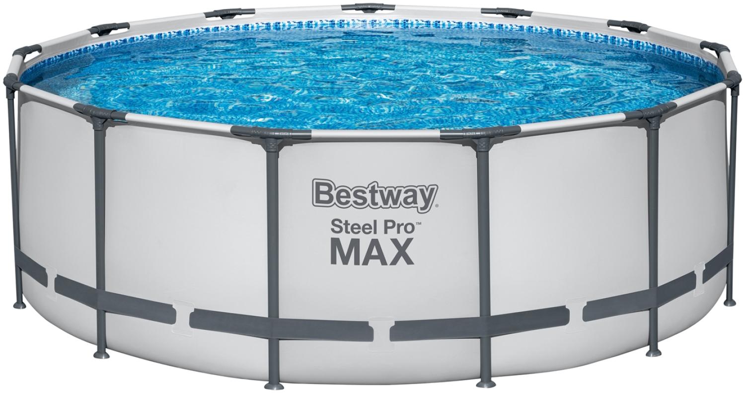 Steel Pro MAX™ Solo Pool ohne Zubehör Ø 396 x 122 cm, lichtgrau, rund Bild 1