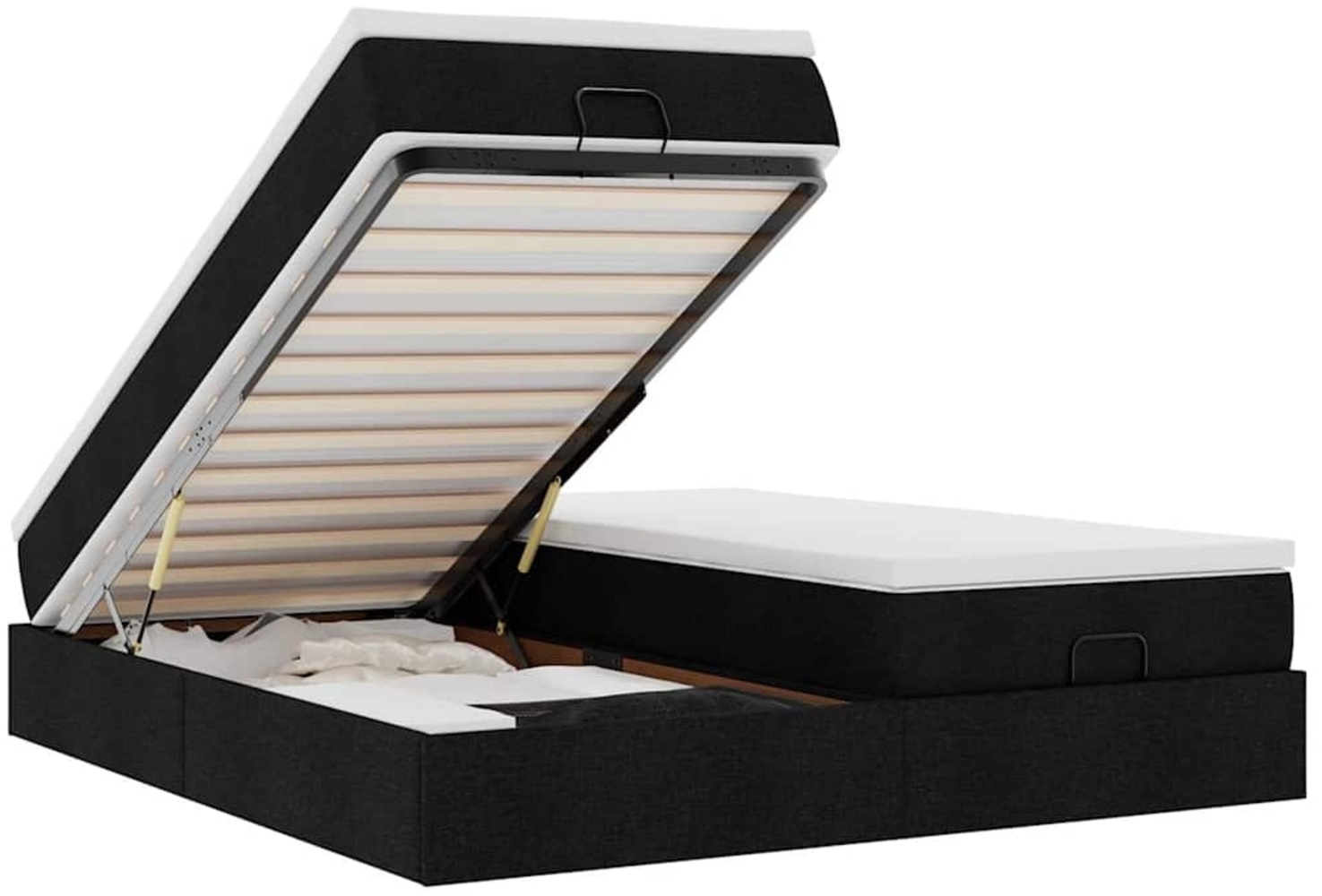 vidaXL Ottoman-Bett mit Matratzen Schwarz 160x200 cm Stoff 3311236 Bild 1