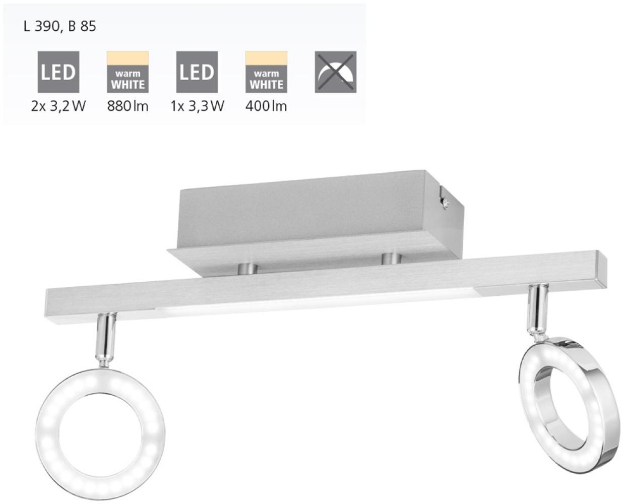 Eglo 96179 Spotleuchte CARDILLIO 1 Alu, Stahl chrom, Kunststoff satiniert 3000K LED 2X3,2W / 1X3,3W 3000K L:39cm B:8,5cm Bild 1