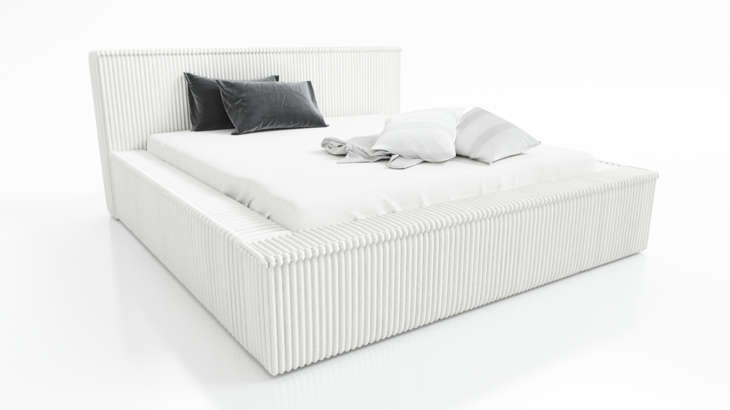 A&J MöbelLand 'Rio' Polsterbett, Weiß, 180x200 cm Bild 1
