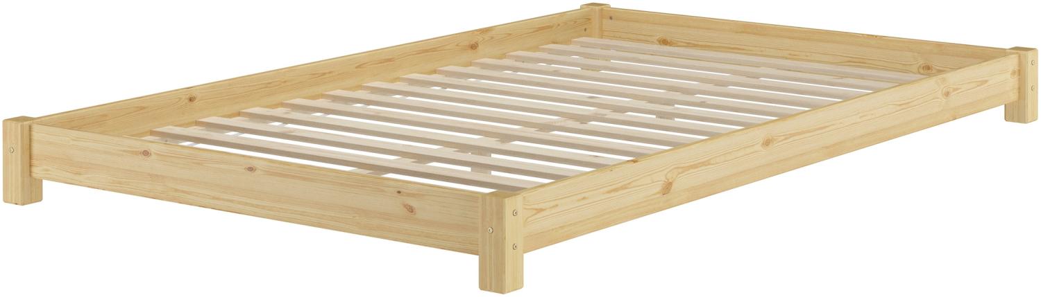 Breites, flaches Futonbett Einzelbett 120x200 Kiefer massiv V-60.51-12Rollrost inkl. Bild 1