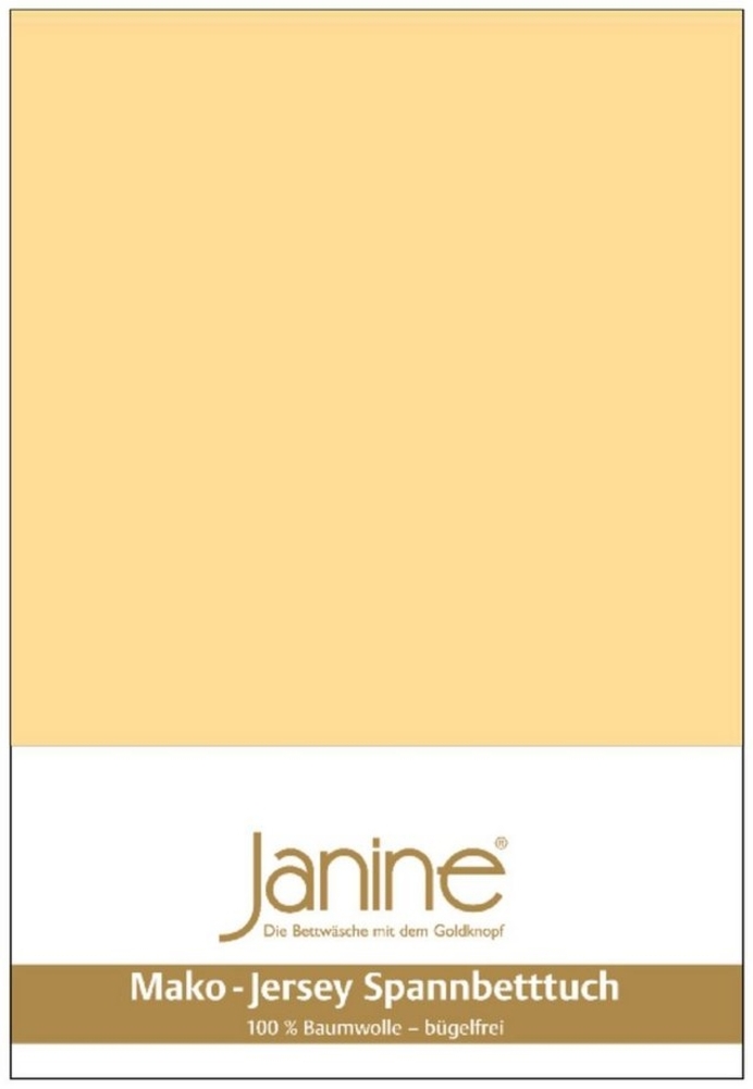 Janine Mako-Jersey Spannbetttuch Spannbettlaken 100% naturreine Baumwolle 90-100cm x 190-200cm 23 vanille Bild 1