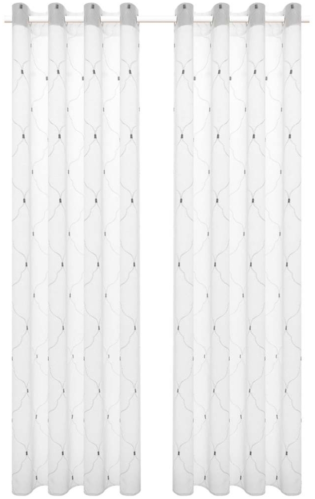 vidaXL Vorhänge 2 pcs Weiß 140 x 245 cm Polyester 133136 Bild 1
