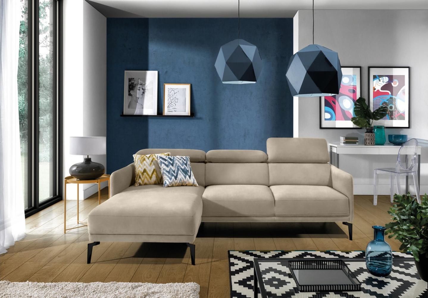 Stylefy Sallent Mini Ecksofa Kunstleder MADRYT Beige Links Bild 1
