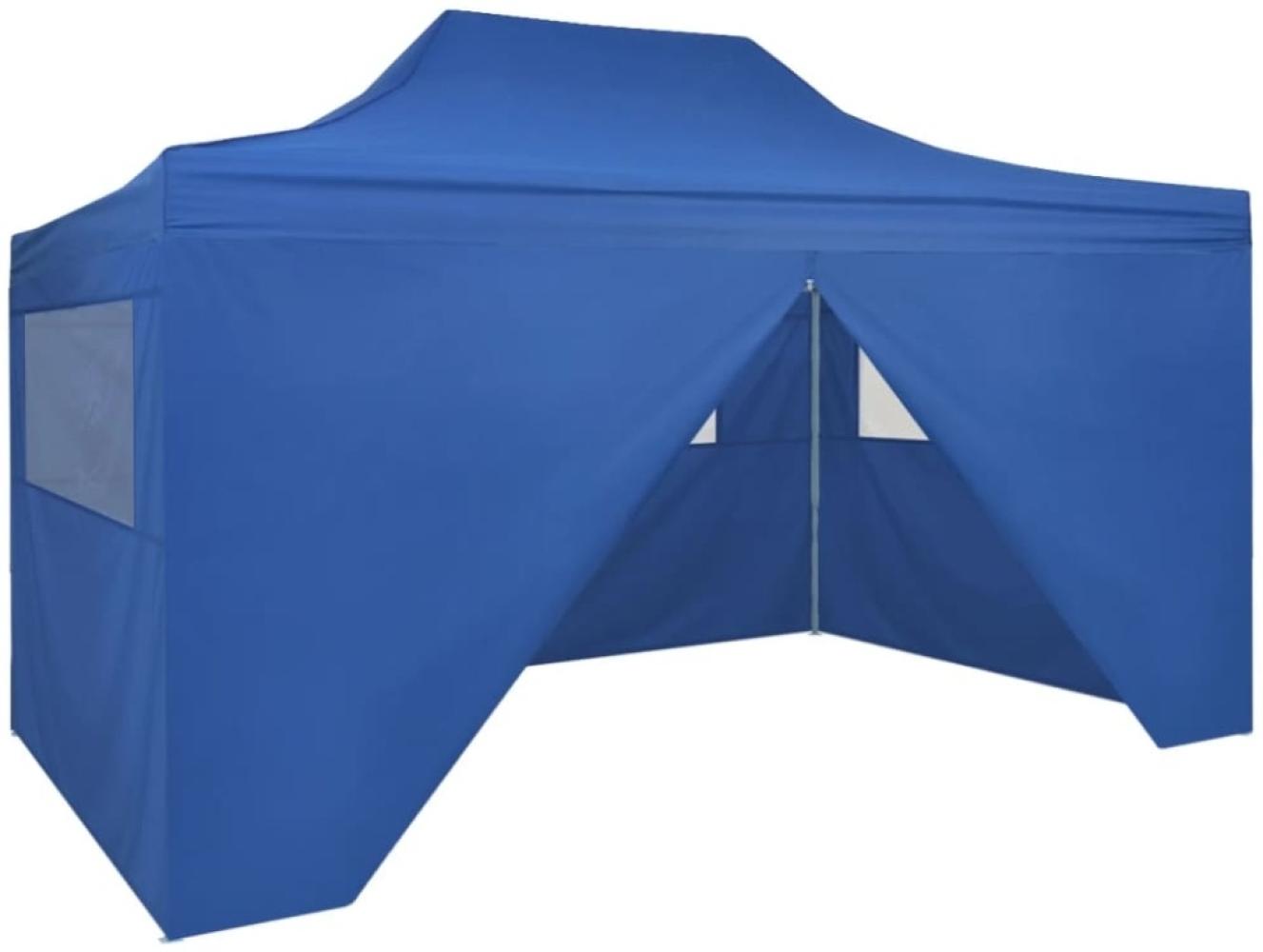 vidaXL Faltzelt Pop-Up mit 4 Seitenteilen 3x4,5 m Blau 42512 Bild 1