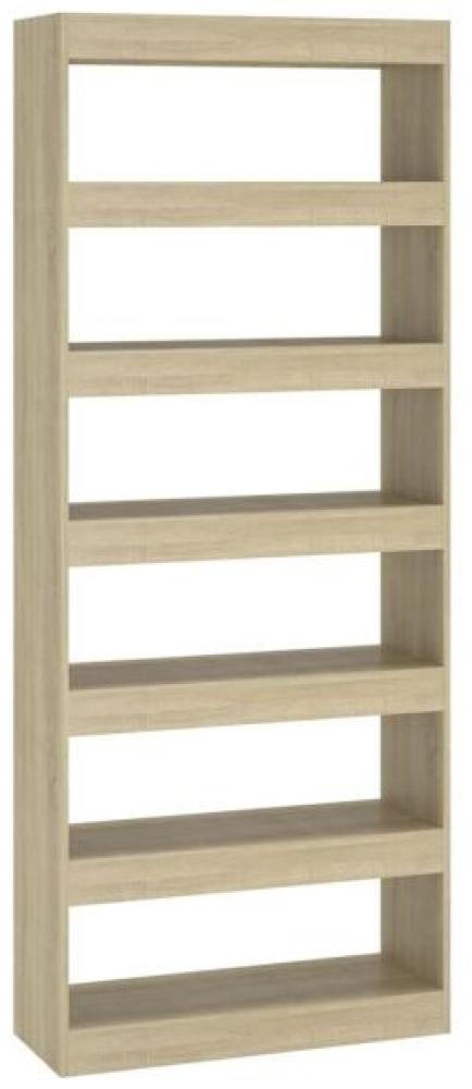 vidaXL Bücherregal/Raumteiler Sonoma-Eiche 80x30x198 cm Holzwerkstoff 811730 Bild 1