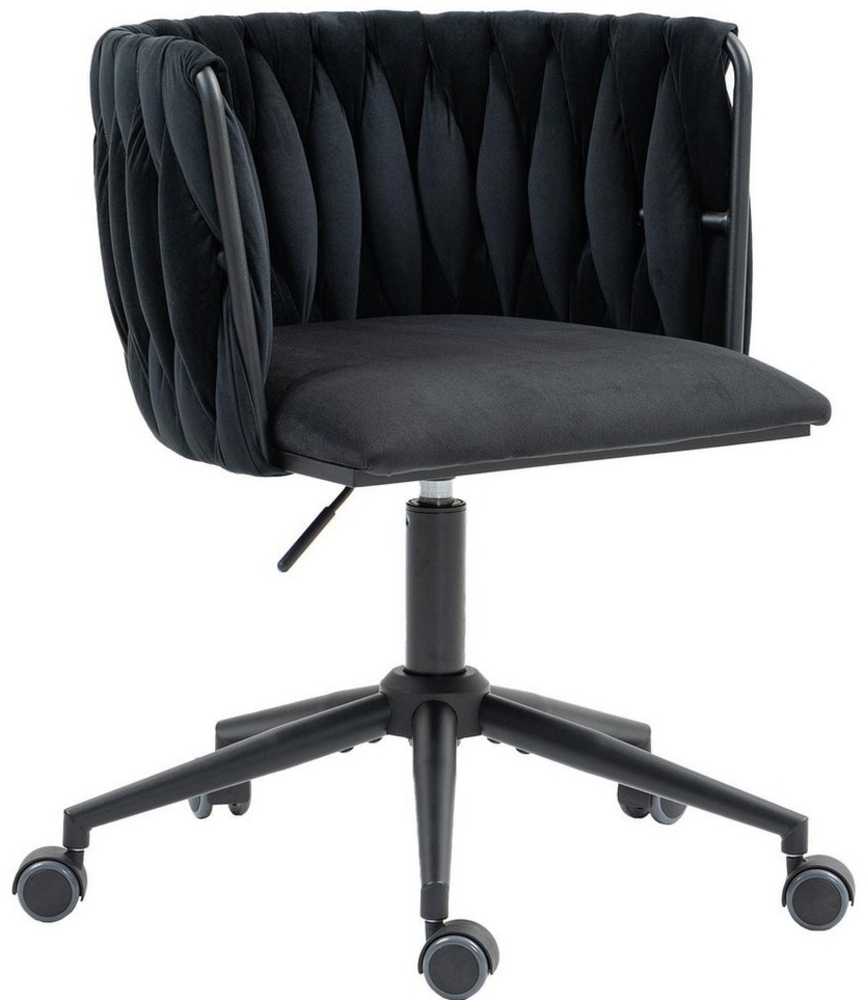 LVHOM Drehstuhl höhenverstellbar Bürostuhl/Polsterstuhl/Besucherstuhl mit leise Rollen (1 Stück, schwarzem Gestell, 360° drehbar, 1 St), schöne, niedliche Eleganter Samt-Drehstühle Bild 1