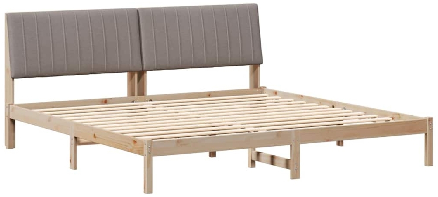 vidaXL Bettrahmen mit Kopfteil Braun 200 x 200 cm Massives Kiefernholz 3394401 Bild 1