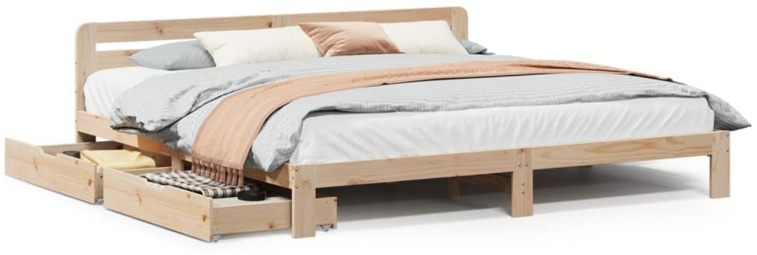 vidaXL Massivholzbett ohne Matratze 180x200 Kiefernholz 3309854 Bild 1