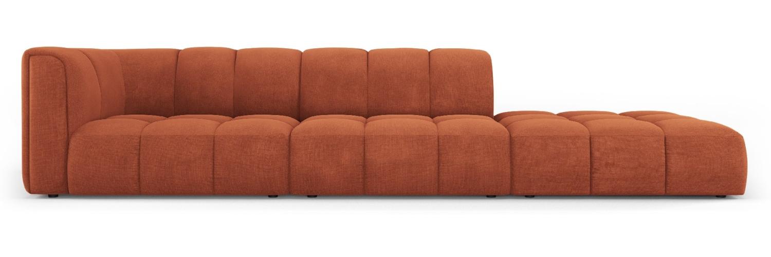 Micadoni Modulares Sofa Serena 4-Sitzer offene Seite Rechts Strukturierter Stoff Orange Bild 1