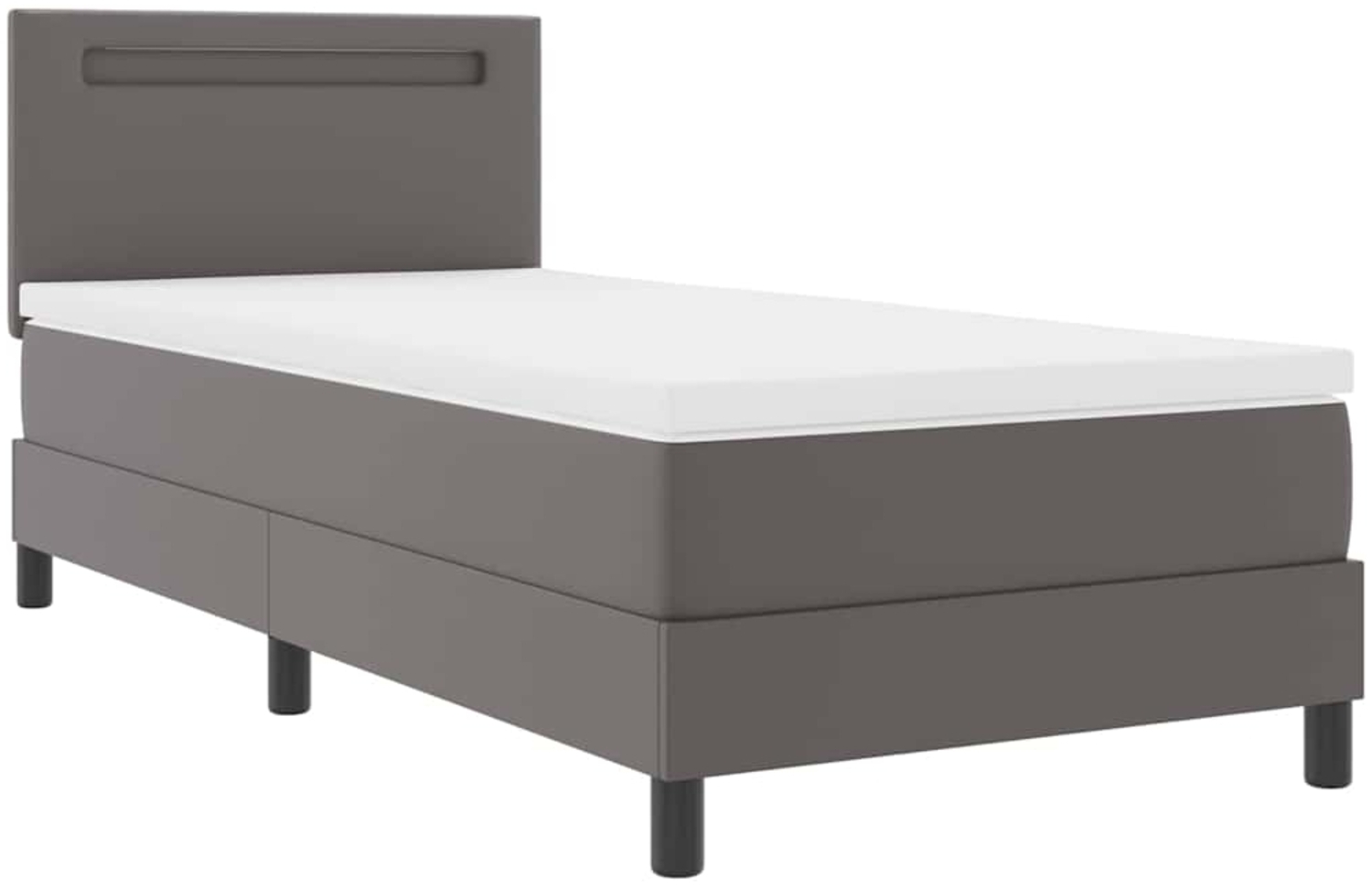 vidaXL Bettgestell mit Matratze Grau 90 x 190 cm Kunstleder 3339030 Bild 1