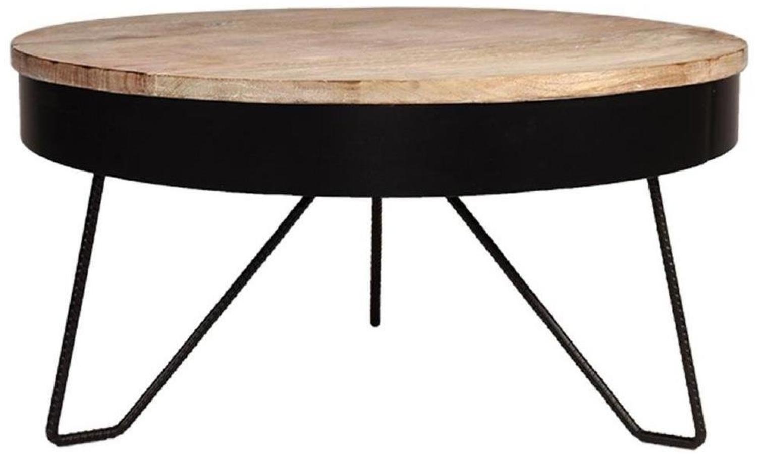 LABEL51 Couchtisch Saran Rund Schwarz / Natur Ø 80 cm Bild 1