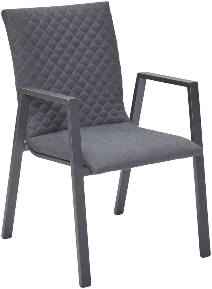 GALOMO Stapelstuhl, Aluminium Diamond stichig, Bezug Sunbrella flanell Anthrazit Gestell Anthrazit Bild 1